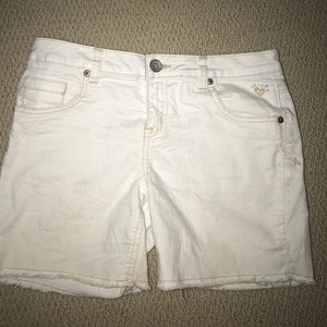 White Jean Shorts